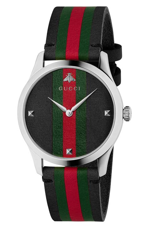 gucci burgundy textured leather analogue watch|gucci g timeless collection.